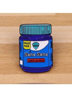 SANA SANA Vicks Spanish Jar Enamel Lapel Backpack Pin NEW NWOT